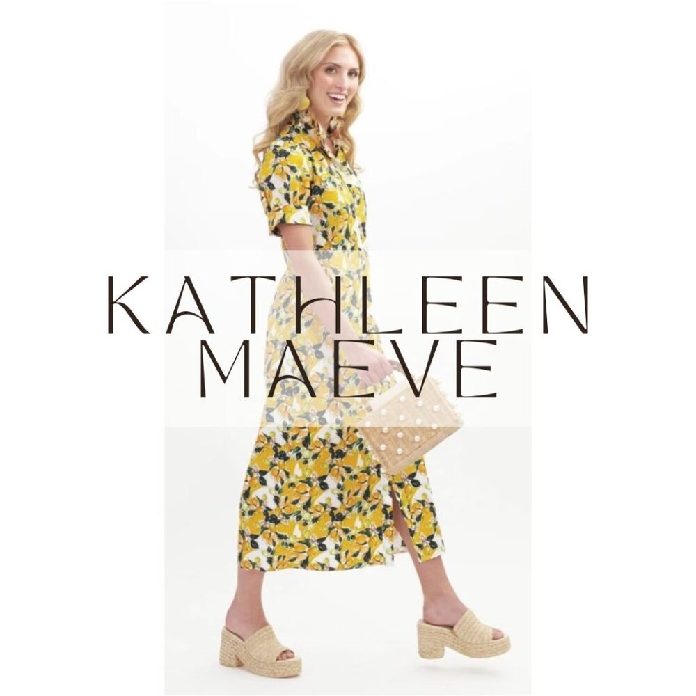 Kathleen Maeve Citrus Print Dress XL